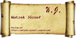Watzek József névjegykártya