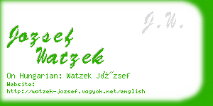 jozsef watzek business card